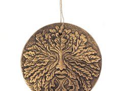 Placheta pentru perete din teracota Green Man 20 cm